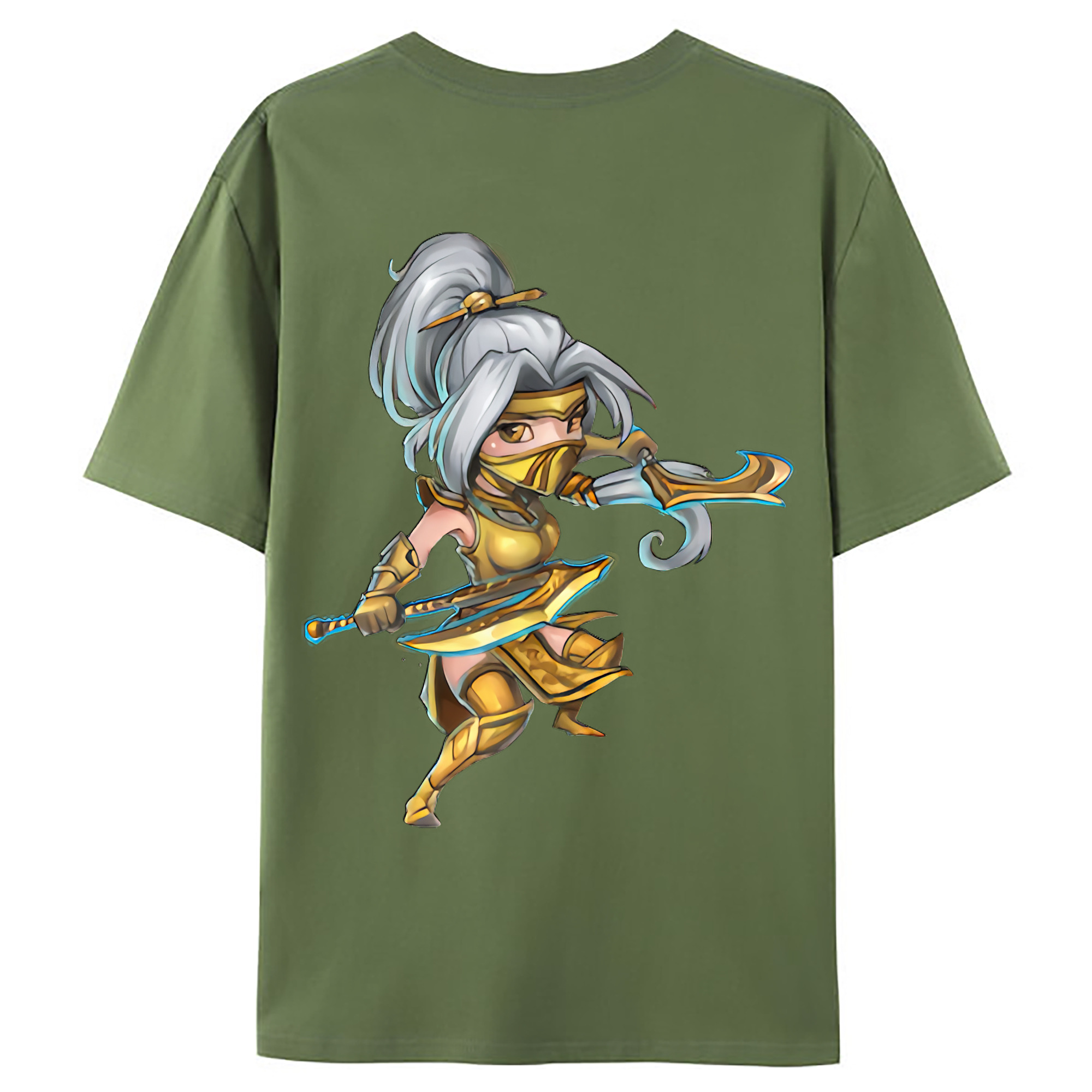 （画像用） リーグ・オブ・レジェンド League of Legends LOL 綿100％ メンズ半袖Tシャツ（バックプリント） 通気性